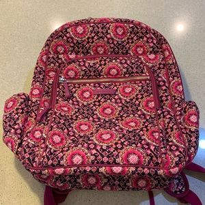 Vera Bradley XL Campus backpack in pink medallion print.